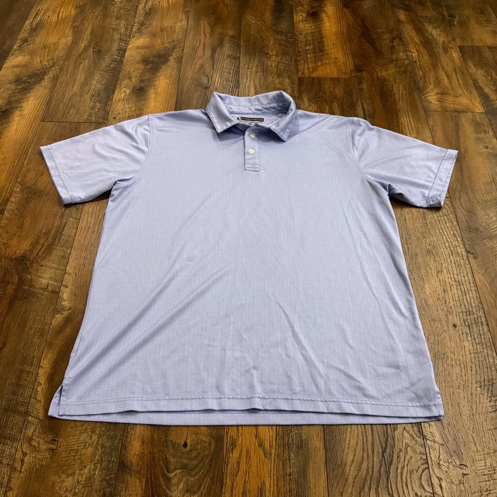 Pebble Beach Dry-Luxe Performance Mens XL Blue Dotted Golf Polo Shirt Classic